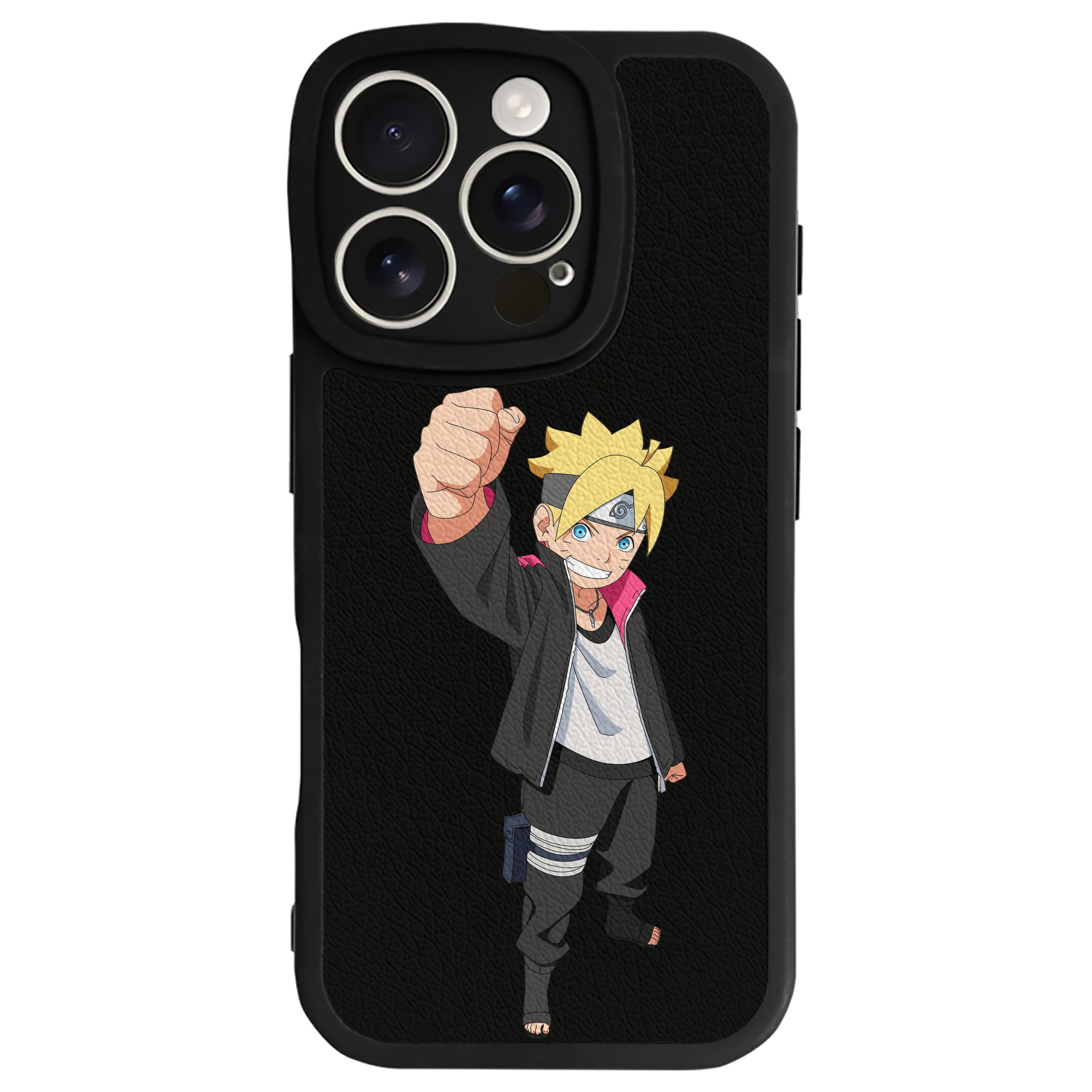 （画像用） NARUTO -ナルト- うずまき ボルト Uzumaki Boruto 【iPhone 16シリーズ対応】シリコンスマホケース（レザー調） 材質：シリコン